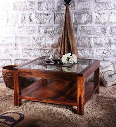 Woodsworth Lynden Glass Top Coffee Table In Provincial Teak Finish