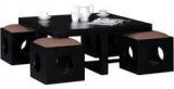 Woodsworth Lynden Sheesham Wood Coffee Table Set In Espresso Walnut Finish