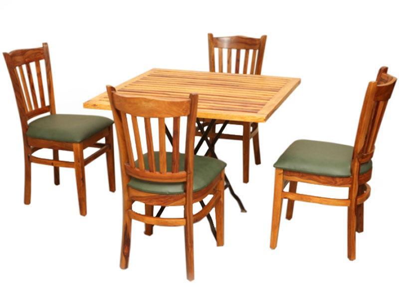 Woodsworth Lytton Dining Table Set in Natural Mango Wood Finish