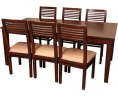 Woodsworth Managua Six Seater Dining Table Set In Provincial Teak Finish