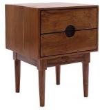 Woodsworth Mariana Teak Wood Bed Side Table In Natural Teak Finish