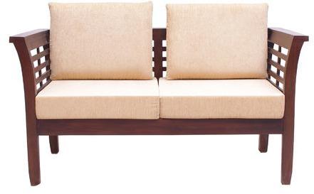 Woodsworth Mariana Teak Wood Two Seater Sofa In Natural Teak Finish