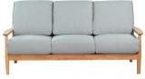 Woodsworth Marisa Grey Three Seater Sofa In Teak Oak Finish