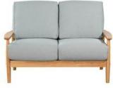 Woodsworth Marisa Grey Two Seater Sofa In Teak Oak Finish