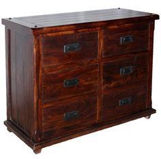 Woodsworth Medelln Solid Wood Chest Of Drawer In Espresso Walnut Finish