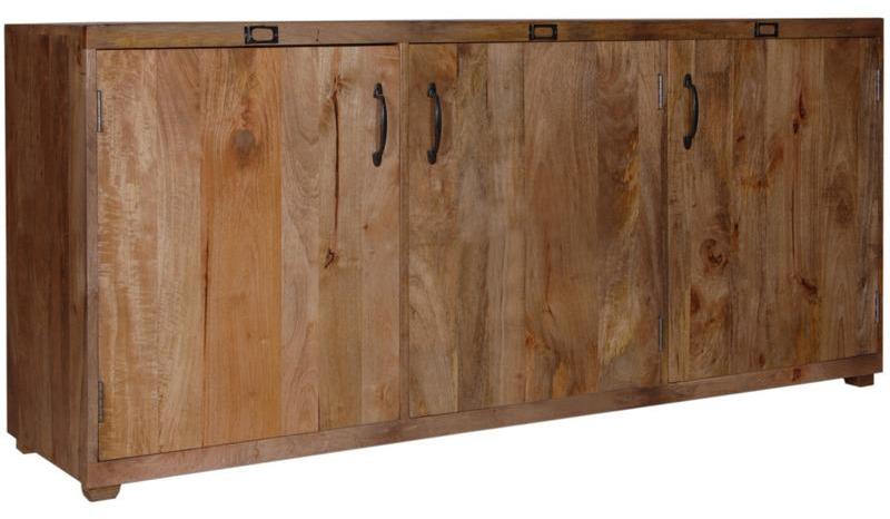 Woodsworth Melchior Three Door Side Board in Natural Mango Wood Finish