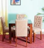 Woodsworth Memphis Four Seater Dining Set In Honey Oak Finish