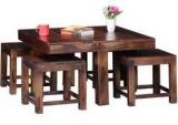 Woodsworth Mexico Sheesham Wood Coffee Table Set In Provincial Teak Finish