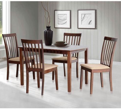 Woodsworth Milia Four Seater Dining Set in Dark Brown Colour