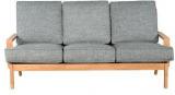 Woodsworth Milia Grey Three Seater Sofa In Teak Oak Finish