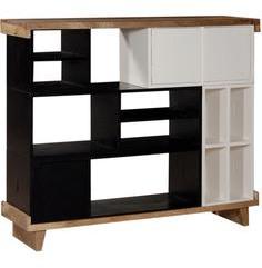 Woodsworth Minerva Display Unit Cum Book Shelf In Black And White Finish