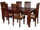 Woodsworth Minto Solid Wood Dining Set In Provincial Teak Finish