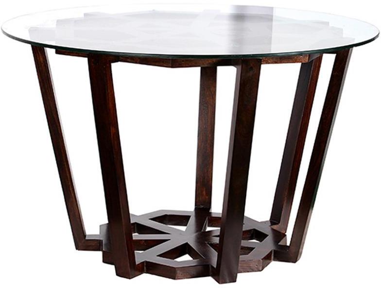 Woodsworth Monterrey End table in Provincial Teak Finish with Glass top