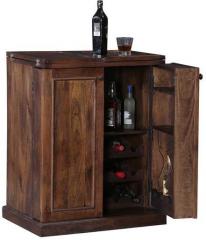 Woodsworth Montevideo Solid Wood Bar Cabinet in Provincial Teak Finish