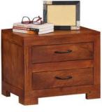 Woodsworth Montevideo Solid Wood Bed Side Table In Honey Oak Finish