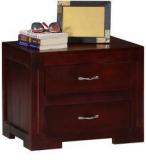 Woodsworth Montevideo Solid Wood Bed Side Table In Passion Mahogany Finish