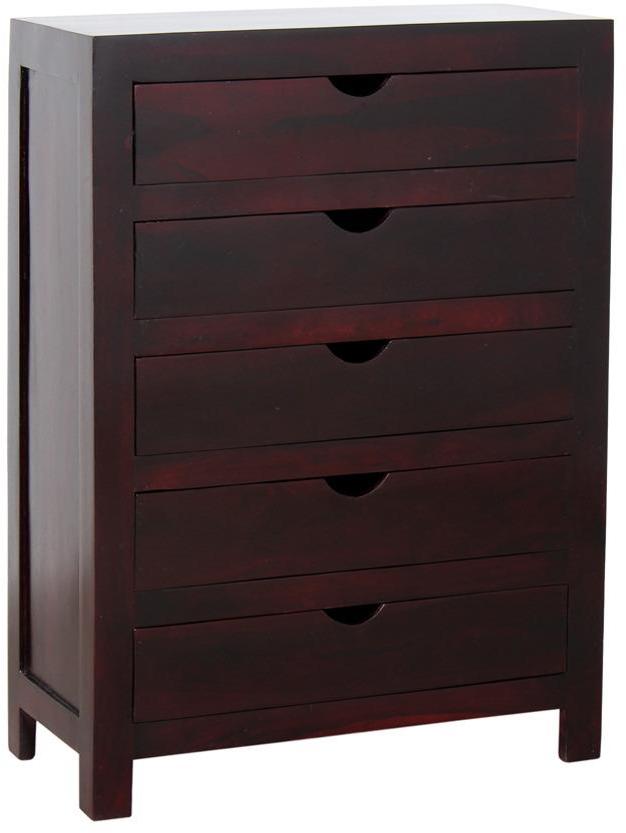 Woodsworth Montevideo Solid Wood Chest of Drawers in Passion Mahogany Finish