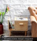 Woodsworth Nexo Wireless Charging End Table With Left Book Shelf In Natural Finish