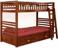 Woodsworth Nino Solid Wood Bunk Bed With Storage In Colonial Maple Finish