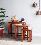 Woodsworth Norfolk Solid Wood Set Of Tables In Honey Oak Finish