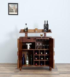 Woodsworth Oak Harbor Bar Cabinet & Counter In Provincial Teak Finish