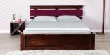 Woodsworth Olney King Size Bed With Upholstered Headboard In Provincial Teak Finish