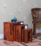 Woodsworth Olney Set Of Tables In Honey Oak Finish