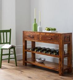 Woodsworth Ontario Console Table With Shelfs In Honey Oak Finish