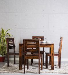 Woodsworth Oregon Sheesham Wood Four Seater Dining Set In Provincial Teak Finish