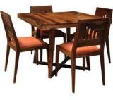 Woodsworth Paloma Solid Wood Four Seater Dining Set In Provincial Teak Finish