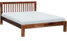 Woodsworth Paloma Solid Wood Queen Sized Bed Without Storage In Provincial Teak Finish