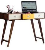 Woodsworth Paloma Study & Laptop Table With Drawers In Provincial Teak Finish