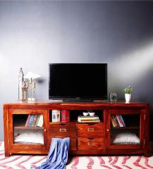 Woodsworth Peshtigo Entertainment Unit with Four Drawers in Honey Oak Finish