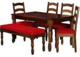 Woodsworth Pessoa Six Seater Dining Set In Provincial Teak Finish