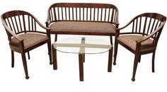 Woodsworth Peterhouse Sofa Set In Provincial Teak Finish