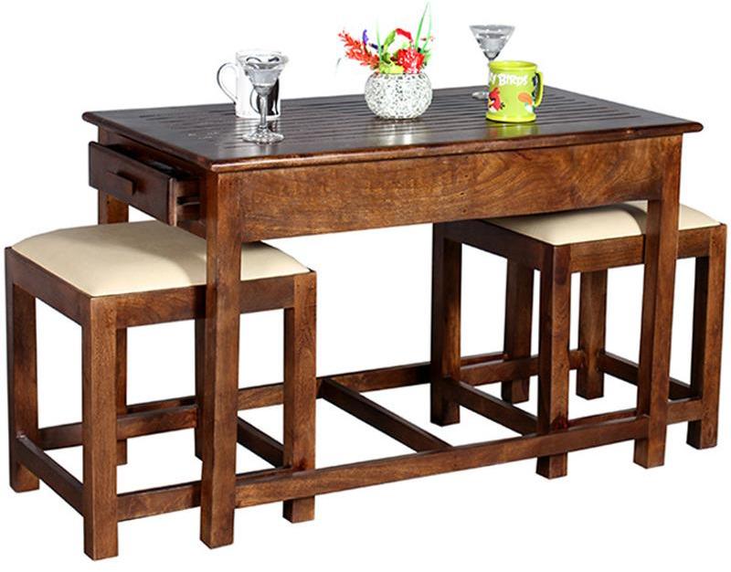 Woodsworth Quito Coffee Table with Two Stools in Colonial Maple Finish