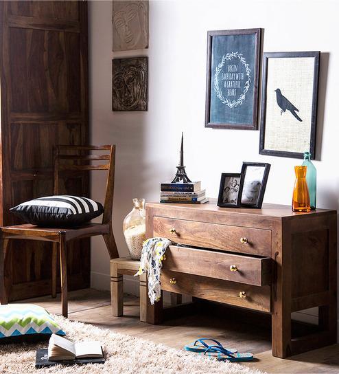 Woodsworth Quito Solid Wood Chest of Drawers in Provincial Teak Finish