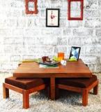 Woodsworth Regina Coffee Table Set In Honey Oak Finish