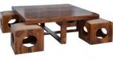 Woodsworth Rio Coffee Table Set In Provincial Teak Finish