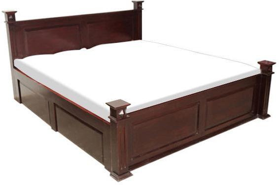 Woodsworth Saffron Aristocratic Solid Wood King Size Bed with Storage in Passion Mahogany Finish