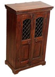 Woodsworth Saffron Cabinet With Jali Doors In Povincial Teak Finish