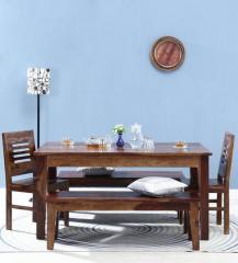 Woodsworth Salem Six Seater Dining Set in Provincial Teak Finish