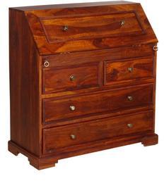 Woodsworth Salvador Desk With 9 Drawers In Honey Light Polish