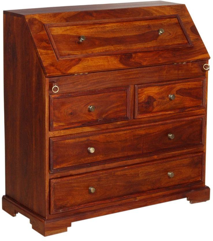 Woodsworth Salvador Desk with 9 Drawers in Honey Light Polish