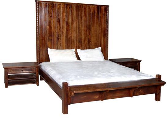 Woodsworth Salvador King Size Bed with Two Bed side tables in Provincial Teak Fnish