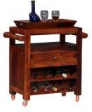 Woodsworth Salvador Solid Wood Bar Trolley In Honey Oak Finish