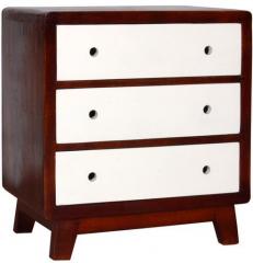 Woodsworth Salvador Solid Wood Bedside Table in Dual Tone Finish