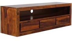 Woodsworth Salvador Three Drawered Entertainment Unit With Shelf In Provincial Teak Finish