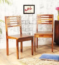 Woodsworth San Jose Set Of Two Dining Chair In Provincial Teak Finish