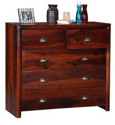 Woodsworth San Jose Solid Wood Chest Of Drawers In Honey Oak Finish